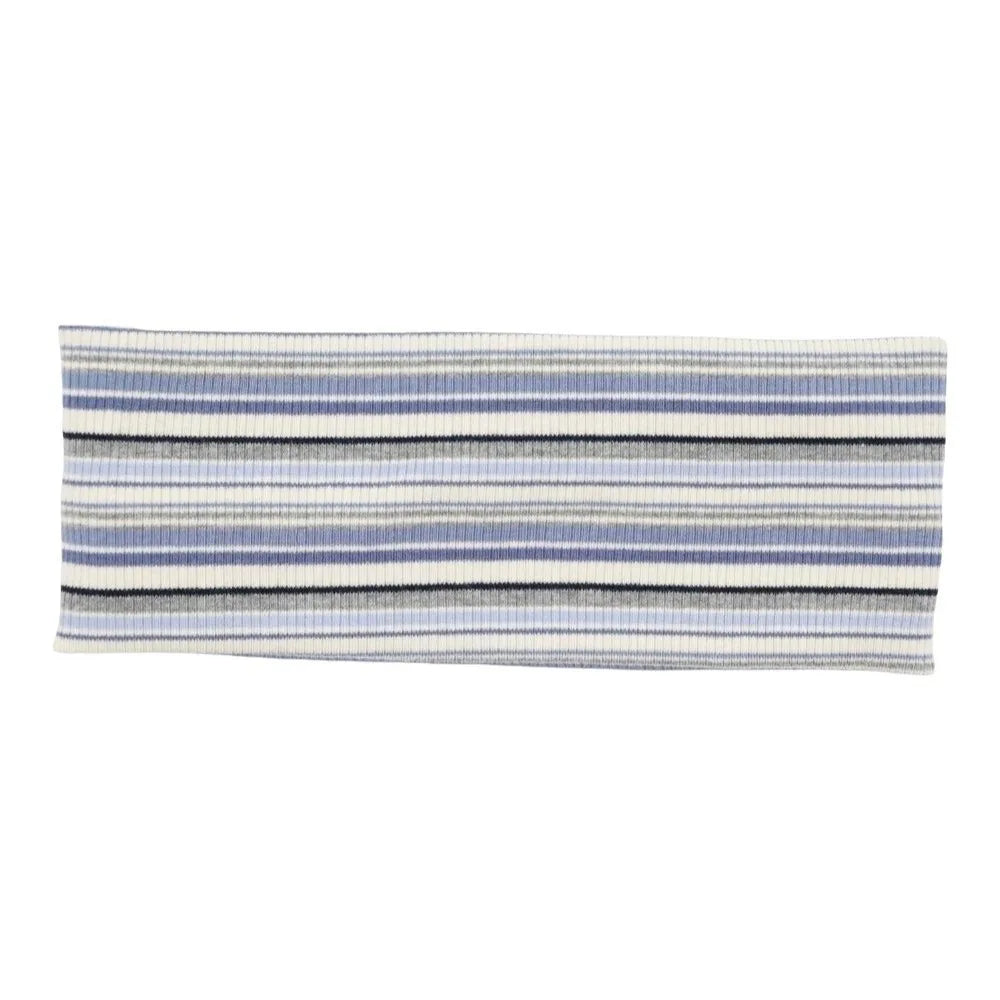 Sweet Elastic Striped Headband Wide Band Non Slip Sports Headwrap Soft Breathable Yoga Hairband Pilates Qme Blue