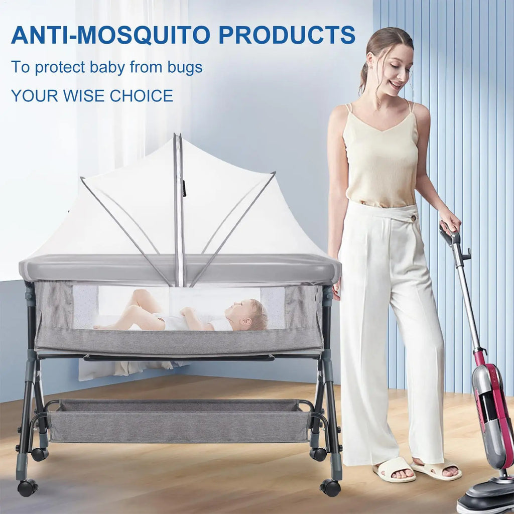 Bassinet Cover Bassinet Netting Cover Foldable Mesh Portable For Bedside Sleeper Stroller Playard Toddler Hammock Co-Sleeping Qme