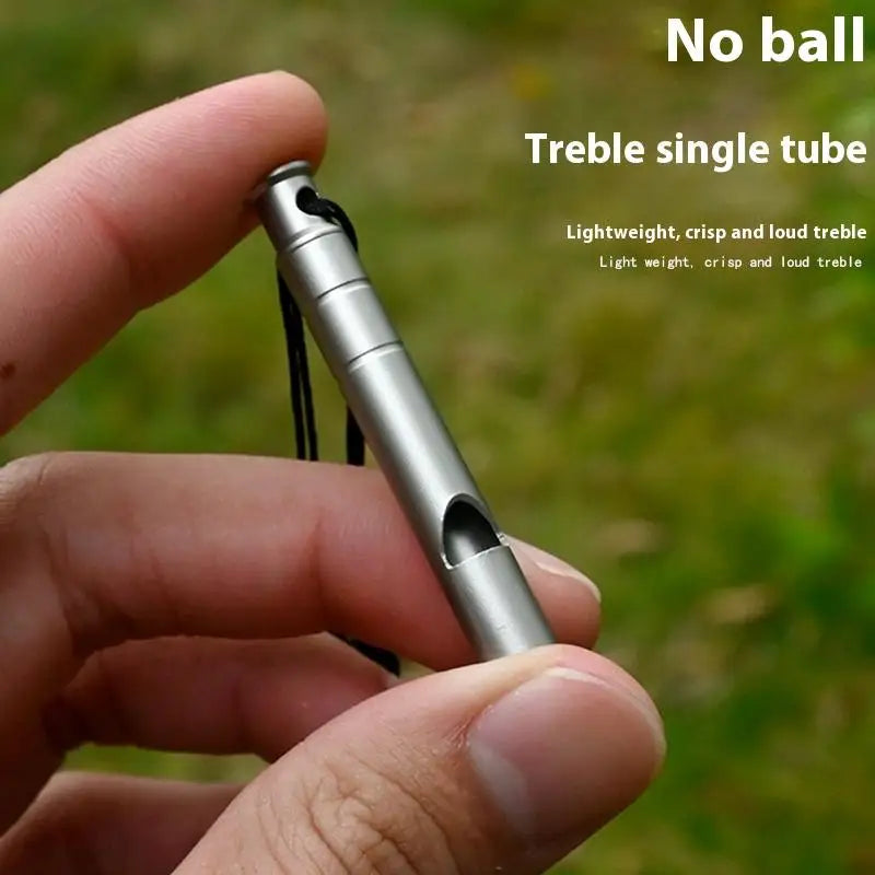 Outdoor Survival Safety Whistle Titanium Alloy Emergency Cord Camping Qme
