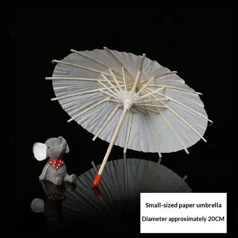 20/30/40/60/84CM Paper Umbrella Blank DIY Handmade Painting Supplies Long-handle Blank Photography Prop Qme 20cm