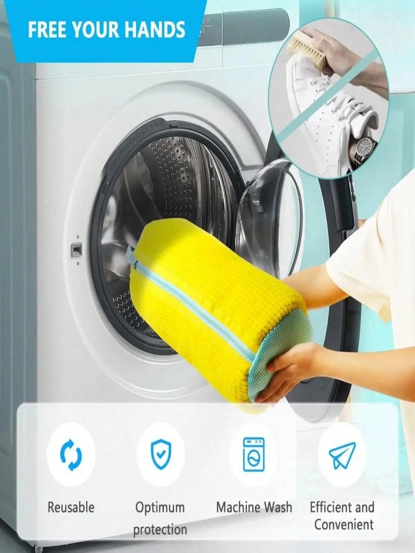 360 Shoe Washing Machine Bag All Types Anti-deformation Washable Qme