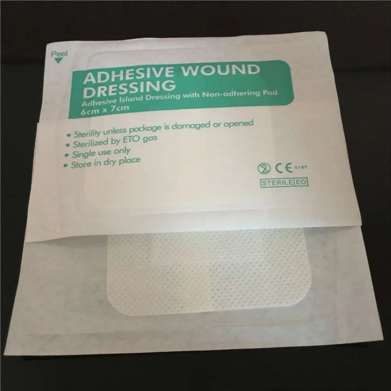 100Pcs Breathable Self-adhesive Wound Dressing Band Aid Bandage Large Wound First Aid Wound Hemostasis First Aid Kit 6x10cm Qme