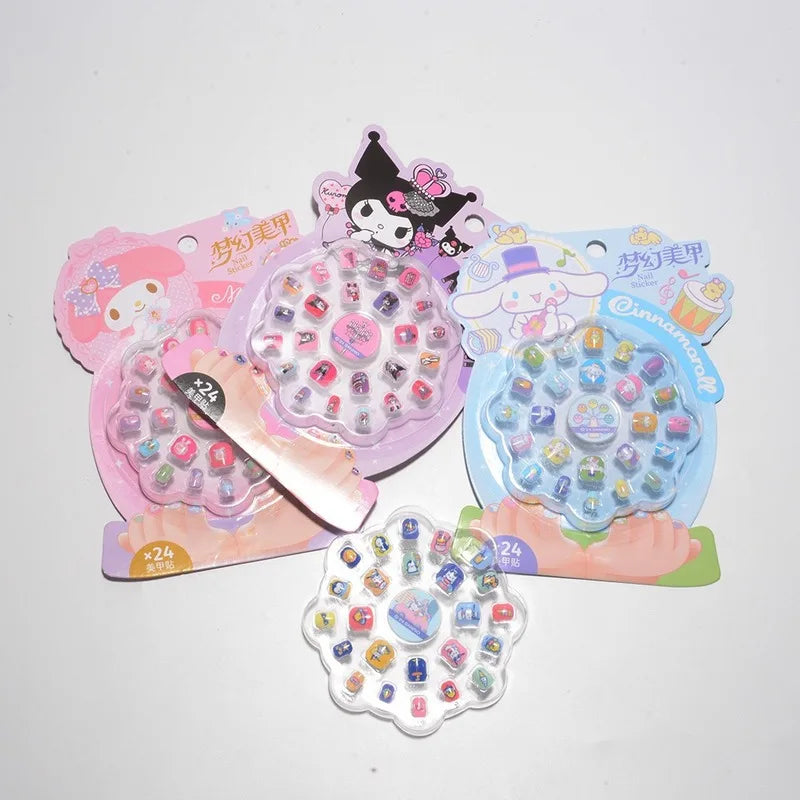 Hello Kitty Kuromi Series Nail Stickers Cute Students Birthday Toys Qme
