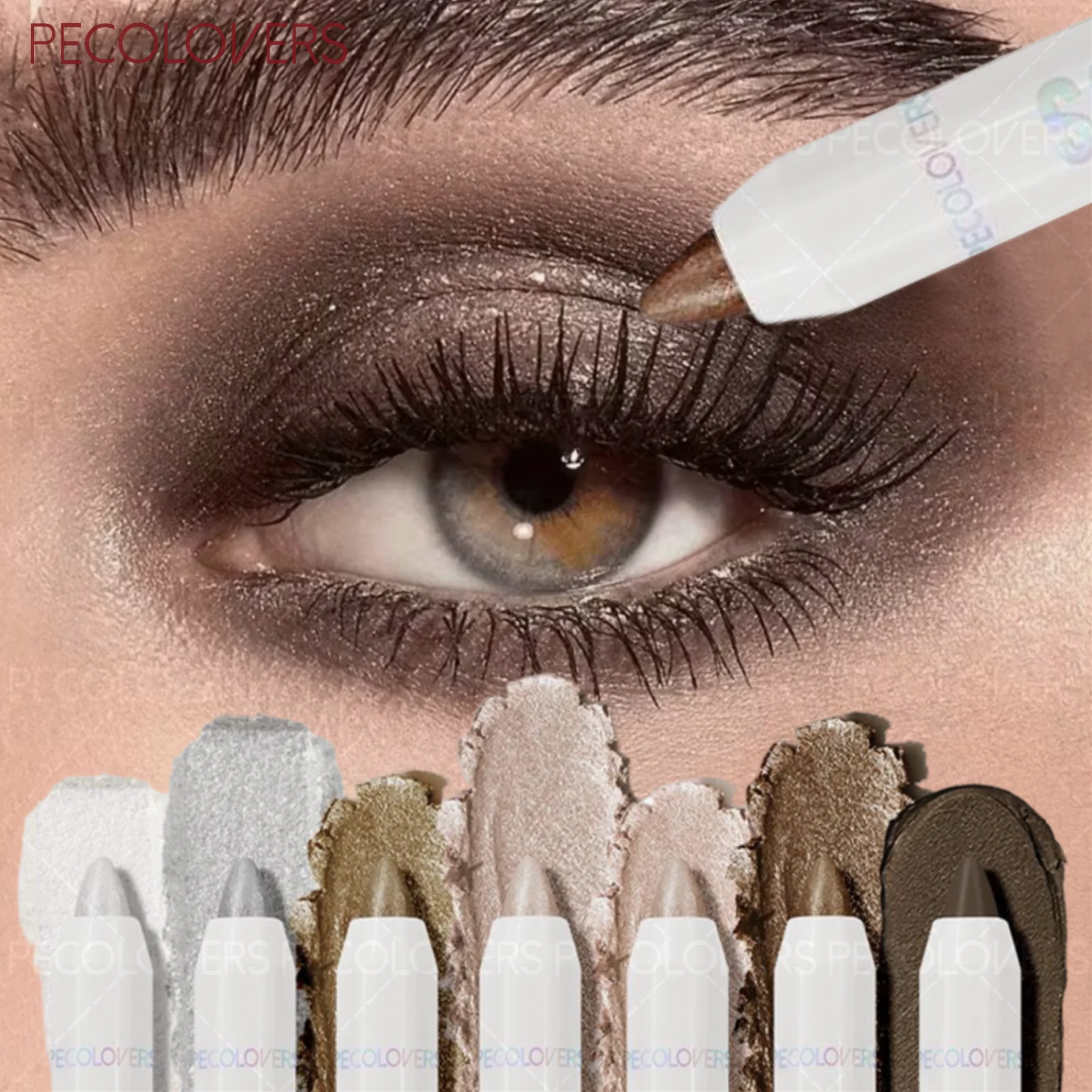 Single Fine Shimmer Eyeshadow Stick Brighten Ash Brown Travel Qme