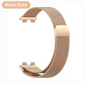 Metal Strap For Huawei Band 8 9 Bracelet With TPU Case Screen Protector Soft Film Replacement Milanese Magnetic Loop Watchband Qme Rose Gold For Huawei Band 9