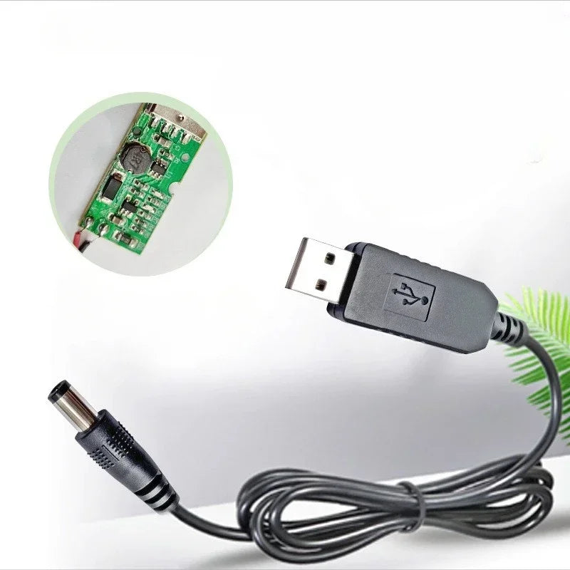 6pcs 5.5*2.1mm WiFi To Powerbank Cable Connector DC 5V To 12V USB Cable Boost Converter Step-up Cord for Wifi Router Modem Fan Qme
