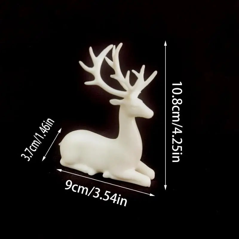 Rustic Table Ornaments Christmas Reindeer Decor For Home Indoor Xmas Holiday Small Statue Reindeer Christmas Decoration Qme A4