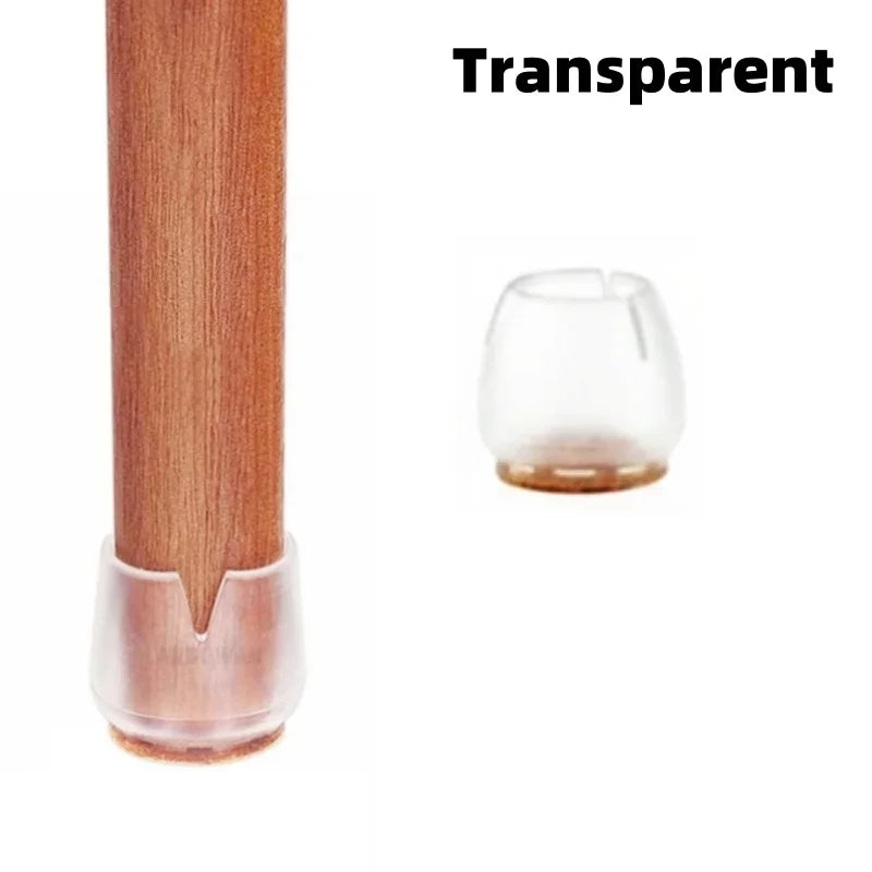 16/24Pcs Rubber Non-slip Chair Leg Cap Prevent Scratches Reduce Noise Wood Floor Protector Waterproof Anti-mold Furniture Parts Qme Transparent 25-29mm 16Pcs