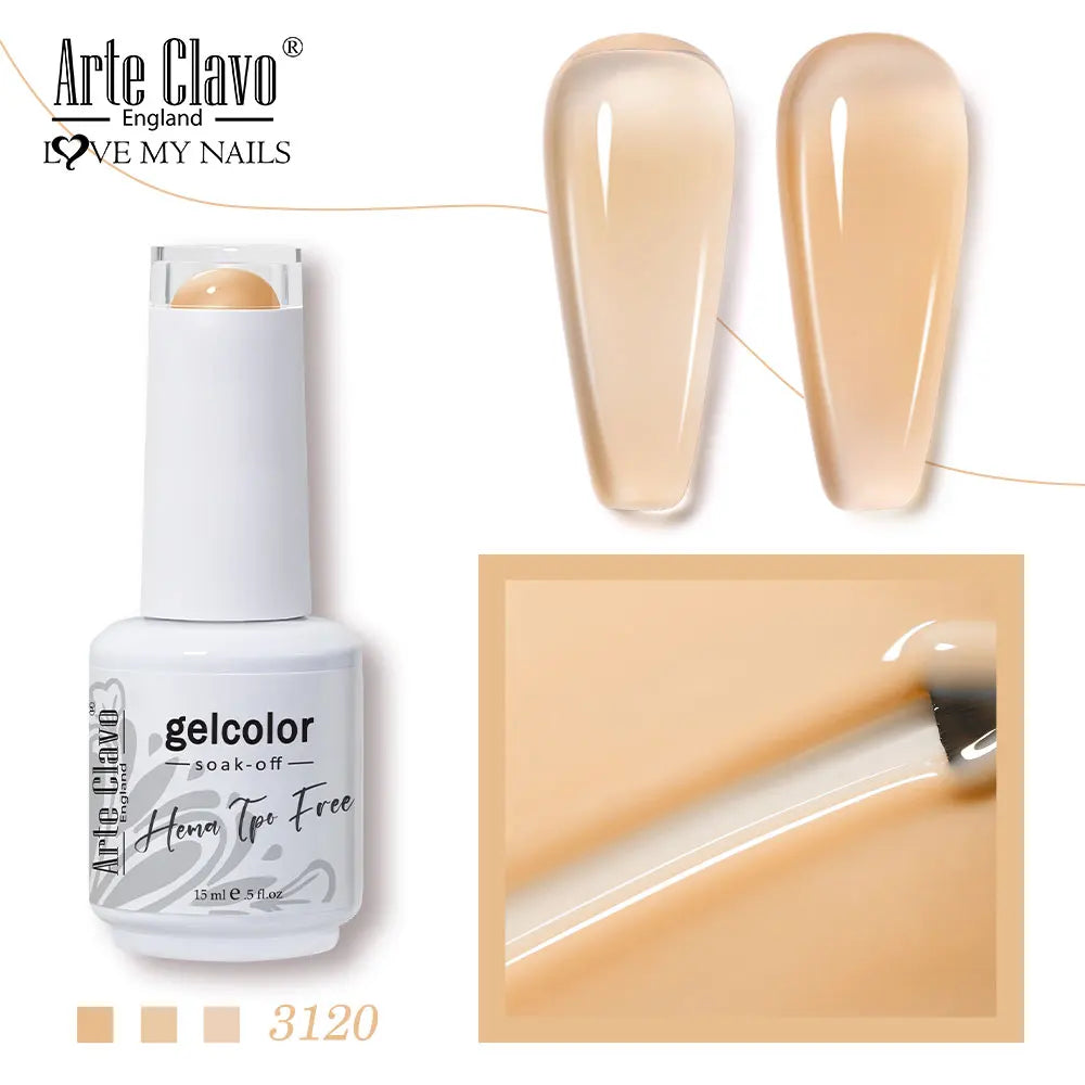 Arte Clavo Jelly Series Semi-transparent Light Pink Peach Gel Nail