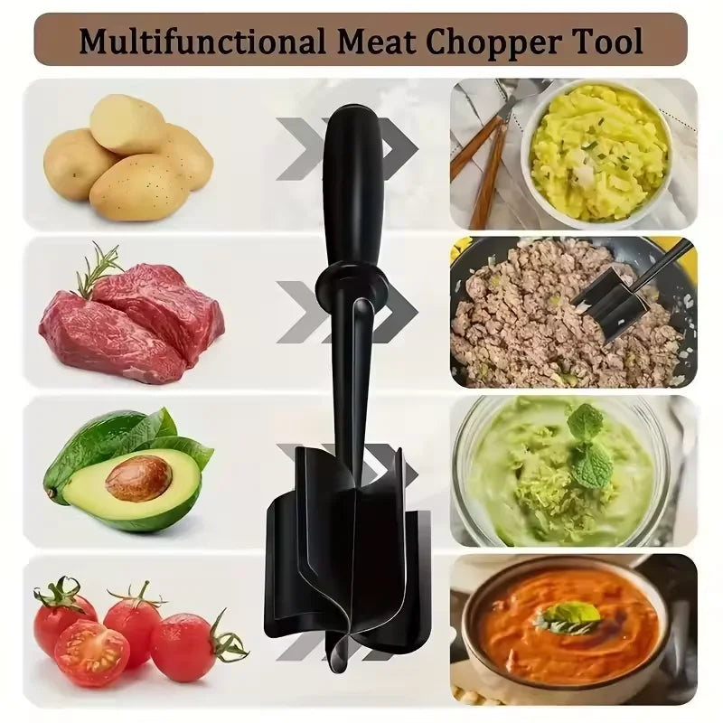 Meat Chopper Hamburger Chopper Premium Heat Resistant Masher And Smasher For Hamburger Meat Ground Beef Ground Turkey Potato Qme
