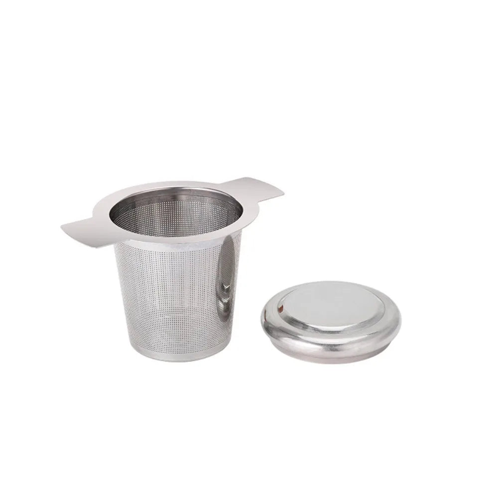 Home Tea Making Accessory 304 Stainless Steel Dual Ear Infuser Double Handle Fine Mesh Filter for Loose Tea Steeping Easily Qme