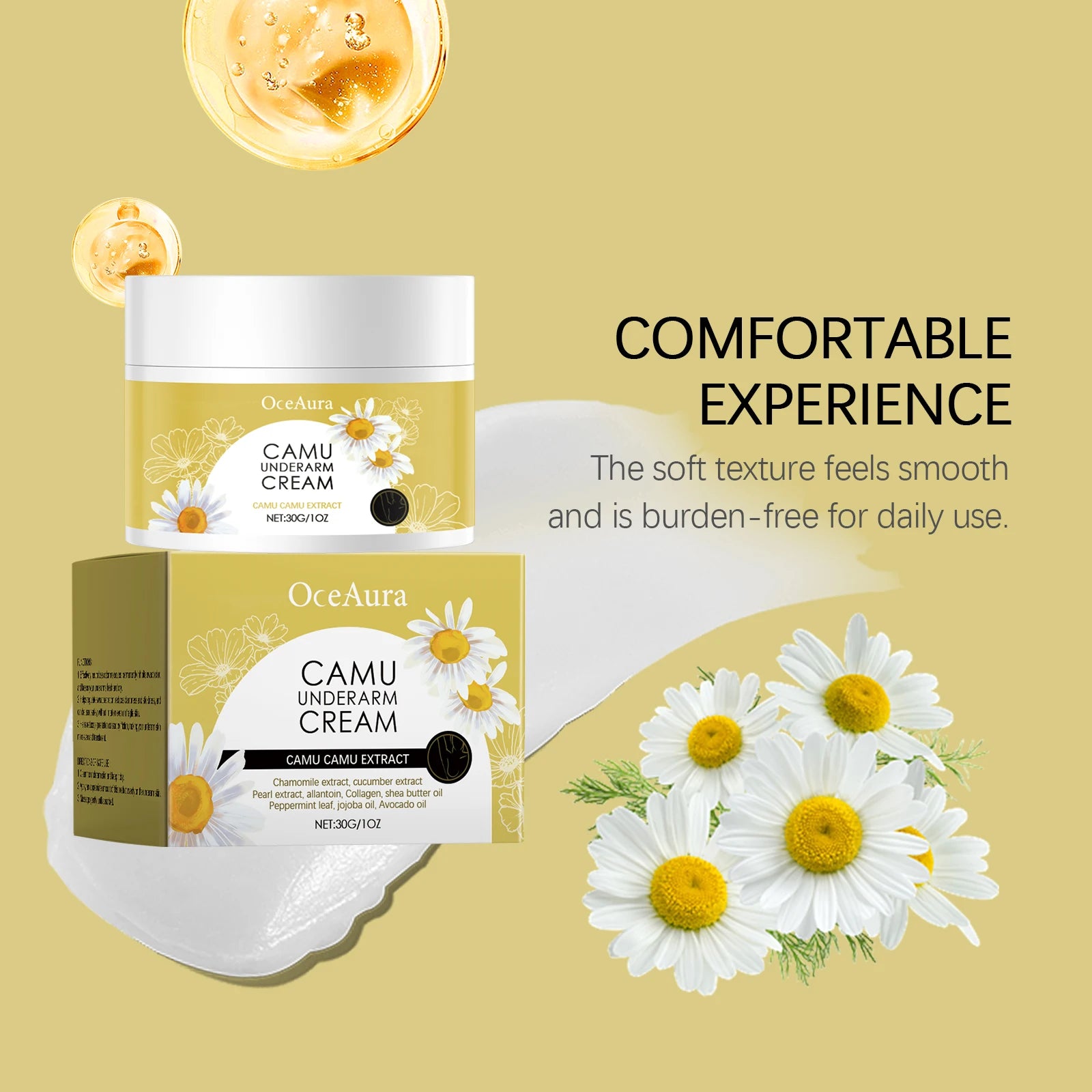 Oceaura Camu Underarm Cream Odor Neutralizing Sweat Inhibiting Qme