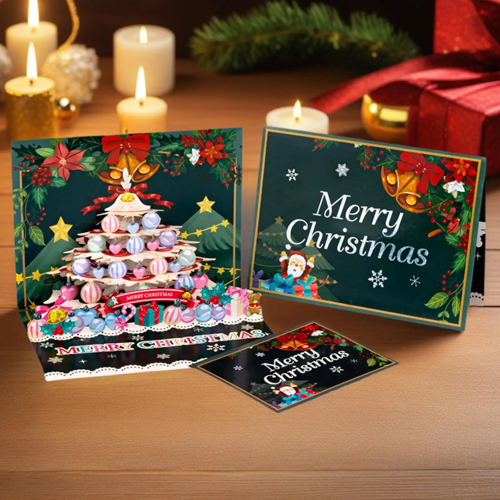 Christmas Greeting Cards Creative Giftcards 3D Merry Christmas Giftcards For Friends Women Boys Girls Youth Teens Grandma Qme