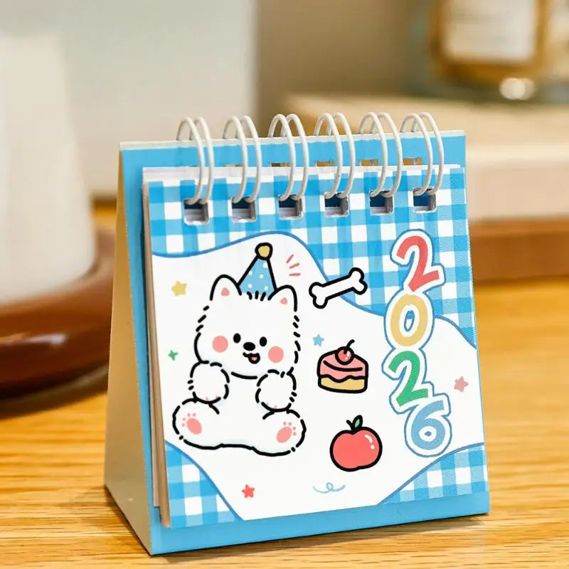 2026 Cute Cartoon Dog Calendar Portable Pocket Year Simple Ins Small Qme A1