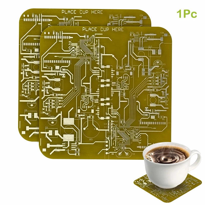 Creative Circuit Board Coaster Drinkware Accessories Personalized PCB Qme A7 1pc