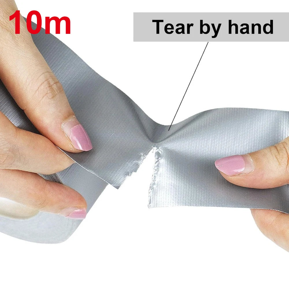 10m Heavy Duty Silver Duct Tape Waterproof Strong Adhesive Cloth Tape For Repair Sealing Packaging Floor Protection Qme