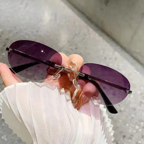 New Luxury Brand Designer Small Frame Cat Eye Sunglasses Women Vintage Fashion Sun Glasses Popular Punk Sexy Ladies Shades UV400 Qme QH