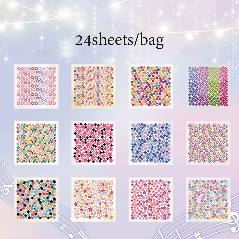 Sticker Book 24sheets/bag Pentagram Mini Die-Cut Stickers Scrapbooking Stationery DIY & Handbook Phone Case Notebook Decoration Qme 1