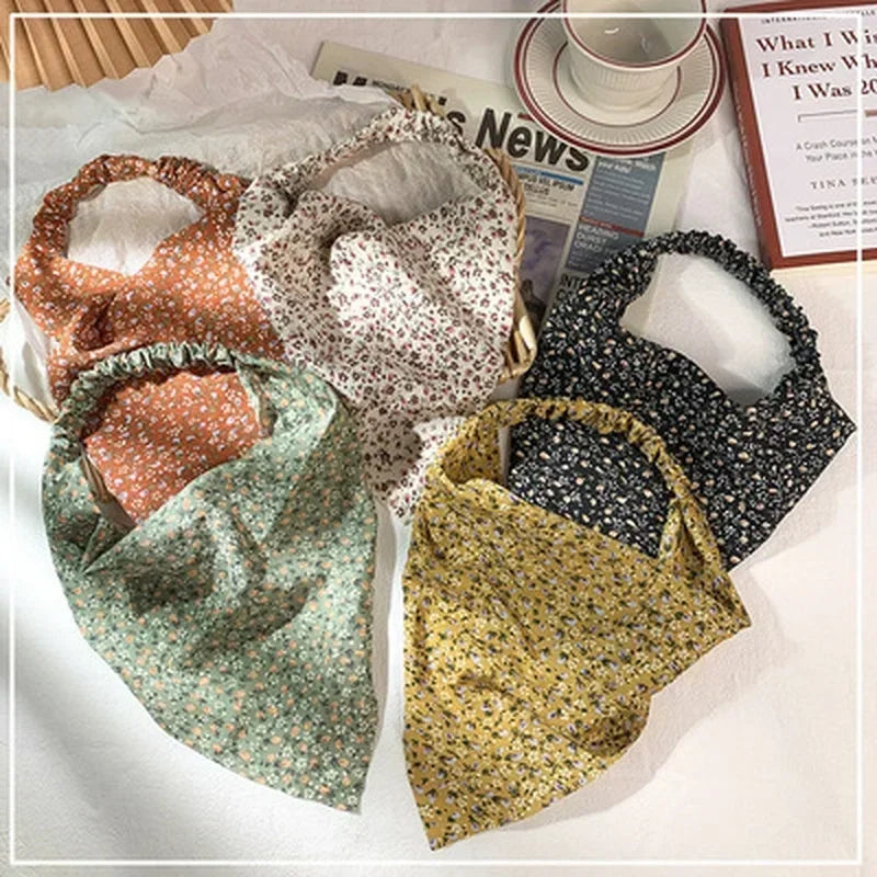Floral Kerchief Headwear Wrist Head Wrap Scarf Triangular Headscarf Qme