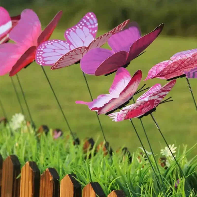 Colorful Butterflies Garden Stake Yard Planter Butterfly Stakes Qme
