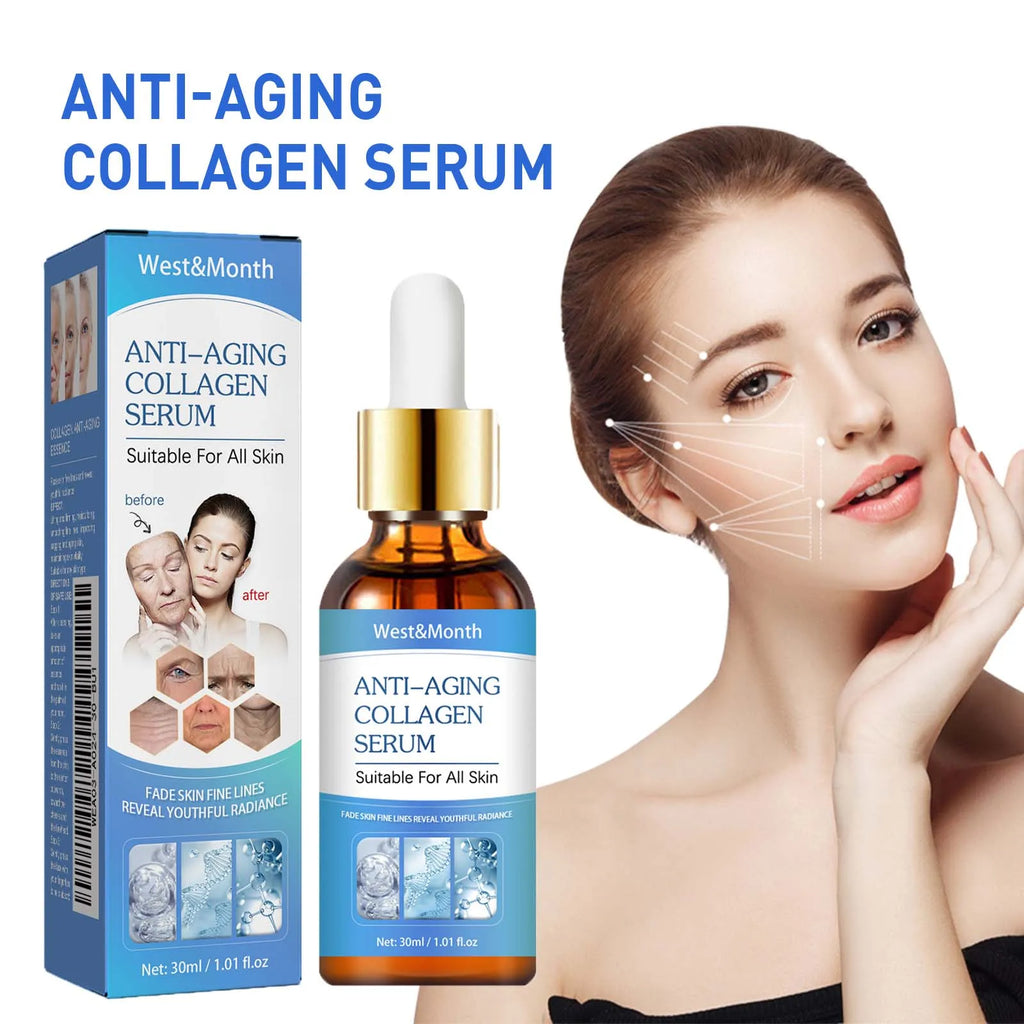 Collagen Face Serum Tighten Lifting Lightening Fine Lines Wrinkle Nourishing Anti-aging Moisturizing Brighten Essence Skin Care Qme