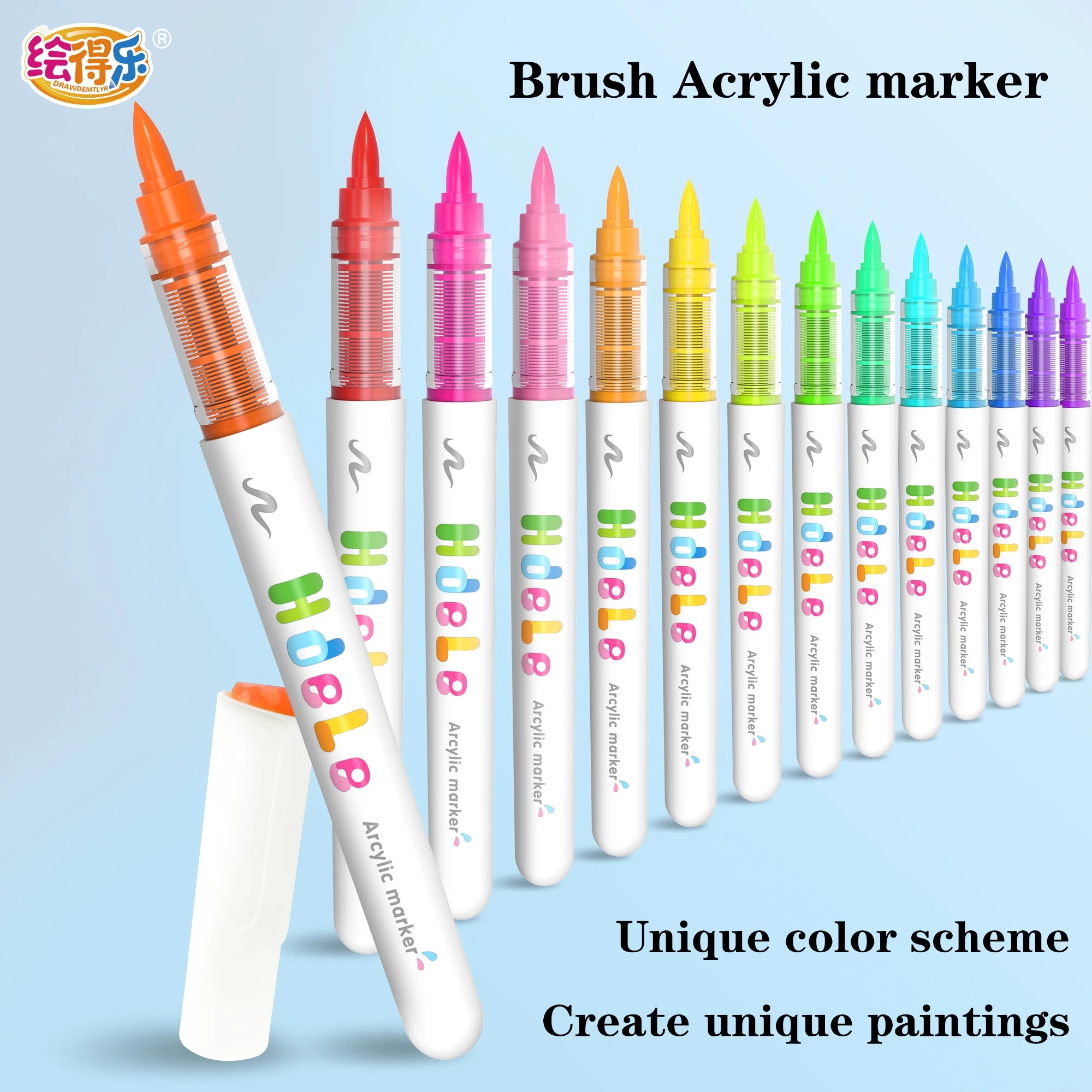 56 Colors Brush Acrylic Markers Pens,Premium Acrylic Paint Pens for Canvas, Rock Painting, Glass,DIY Crafts Making Art Supplies Qme