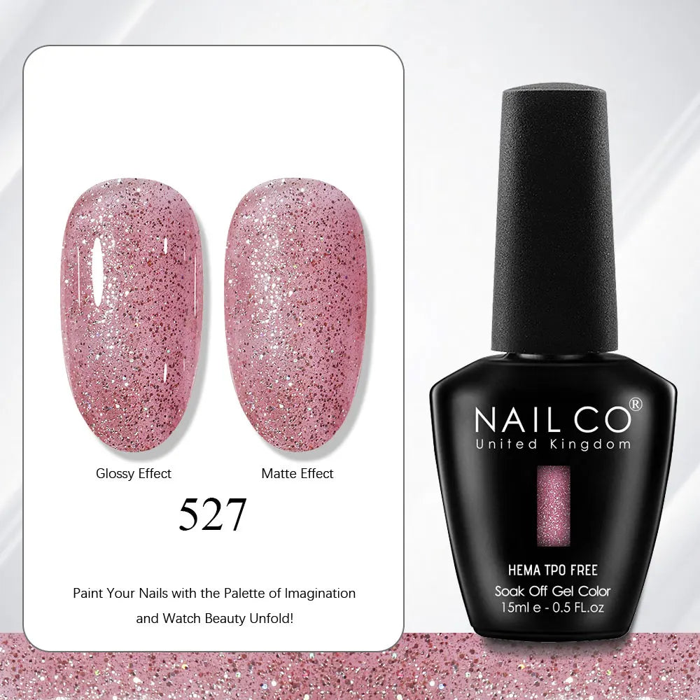 NAILCO Gel Nail Polish Nails Semi-permanent UV Varnish Glitter Glass