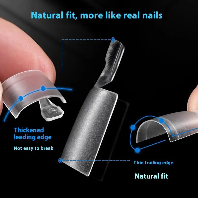Box Women's Frosted Square Press-on Toe Nail Tips Half Cover Pedicure Qme