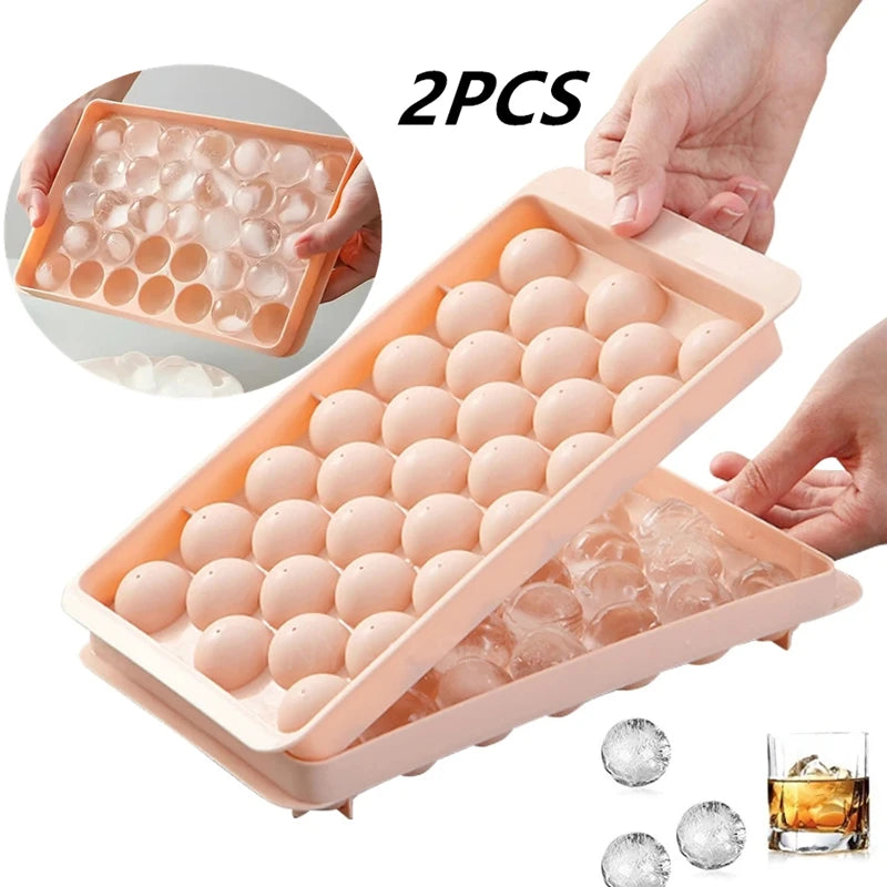 33 Ice Boll Hockey PP Mold Frozen Whiskey Ball Popsicle Ice Cube Tray Box Lollipop Making Gifts Kitchen Tools Accessories Qme