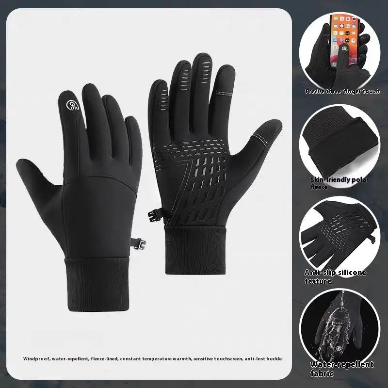 1Pair Winter Gloves Men Women-waterproof Thermal Glove Cold Weather Qme