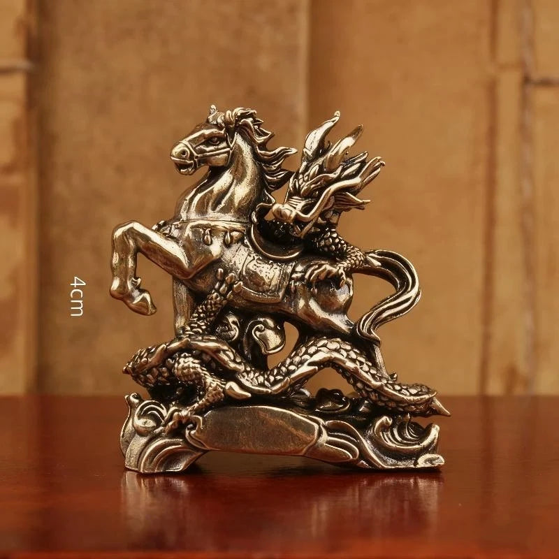 Home Office Desktop Decoration 2026 Year Horse Brass Feng Shui Qme A3