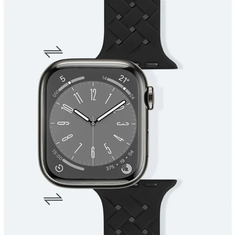 Strap for Apple Watch Band Ultra 49mm 44mm 40mm 45 Mm 41mm 38mm 42mm Sport Silicone Woven Loop Bracelet IWatch Series 8 7 6 3 Qme