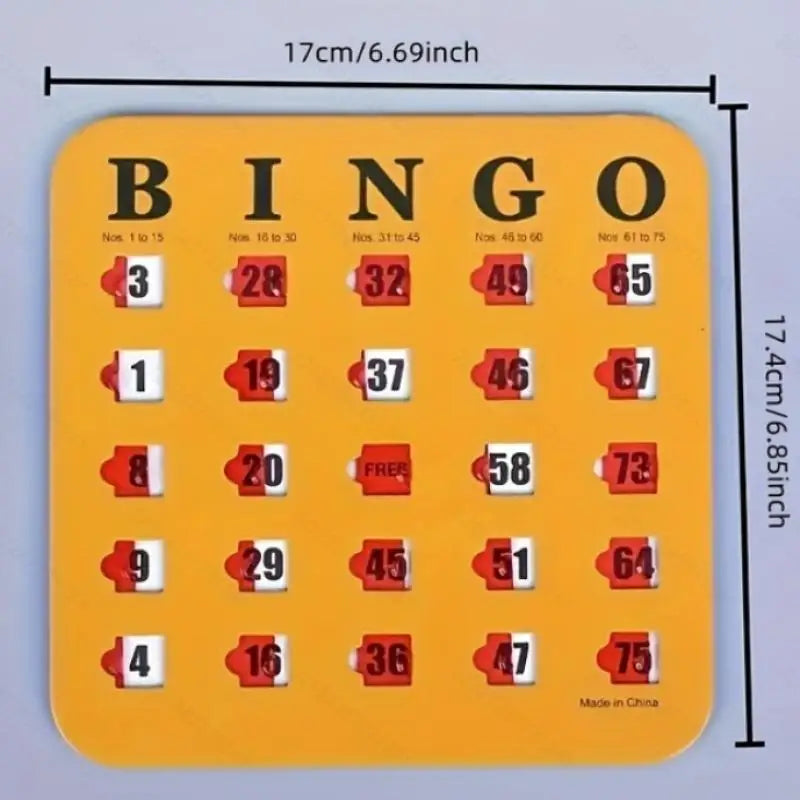 Bingo Game Card Easy-read Sliding Windows Reusable Logical Thinking Qme 5pcs