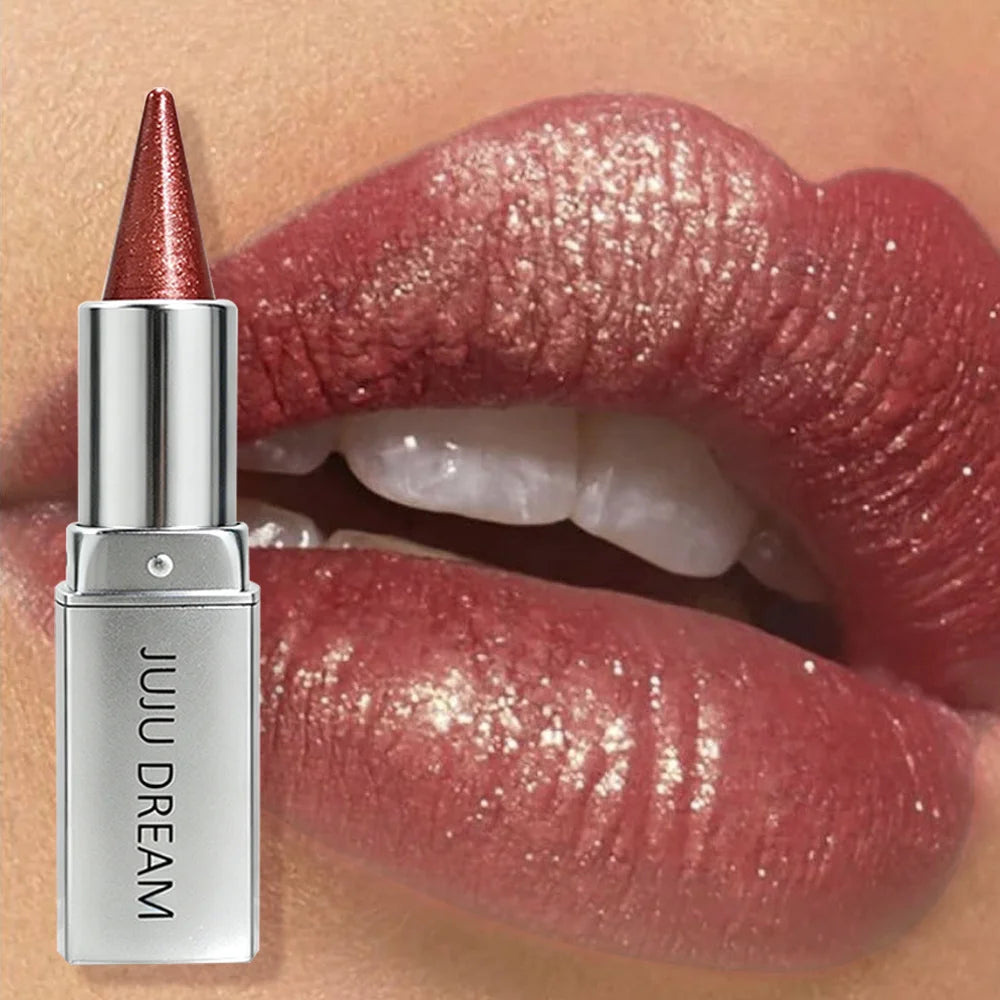 JUJU DREAM Metallic Glitter Lipstick Waterproof Long Lasting Qme