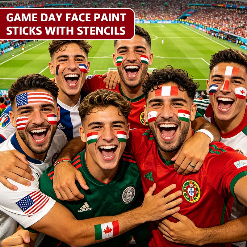5 Colors Face Paint Stick Stencils Non-toxic Body Painting Sports Qme