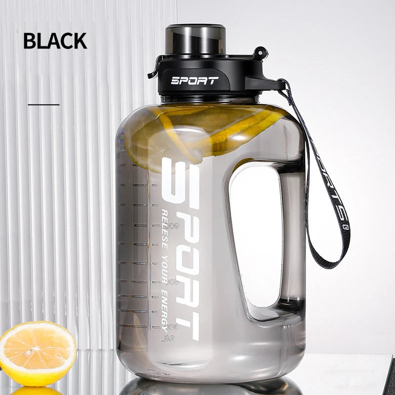 Large Capacity2500 Water Bottle Straw Lid Sports Gym Kettle Camping Qme