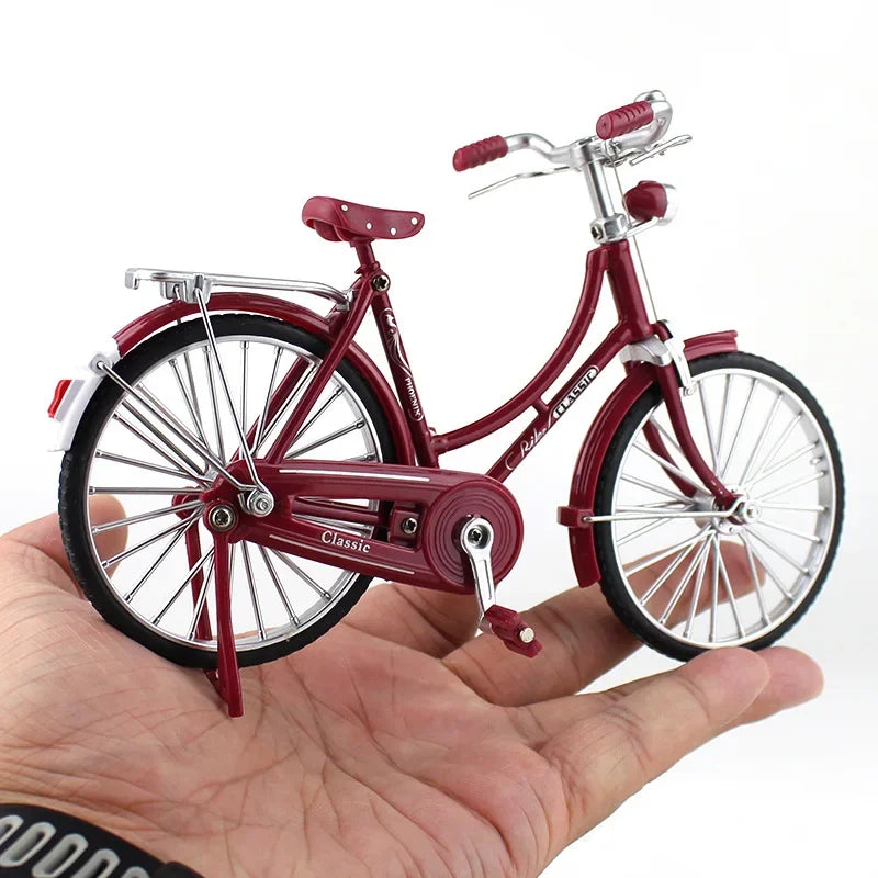 New 1:10 Mini Alloy Model Bicycle Diecast Metal Finger Mountain Racing Bike Adult Simulation Collection Gifts Toys for boys Qme