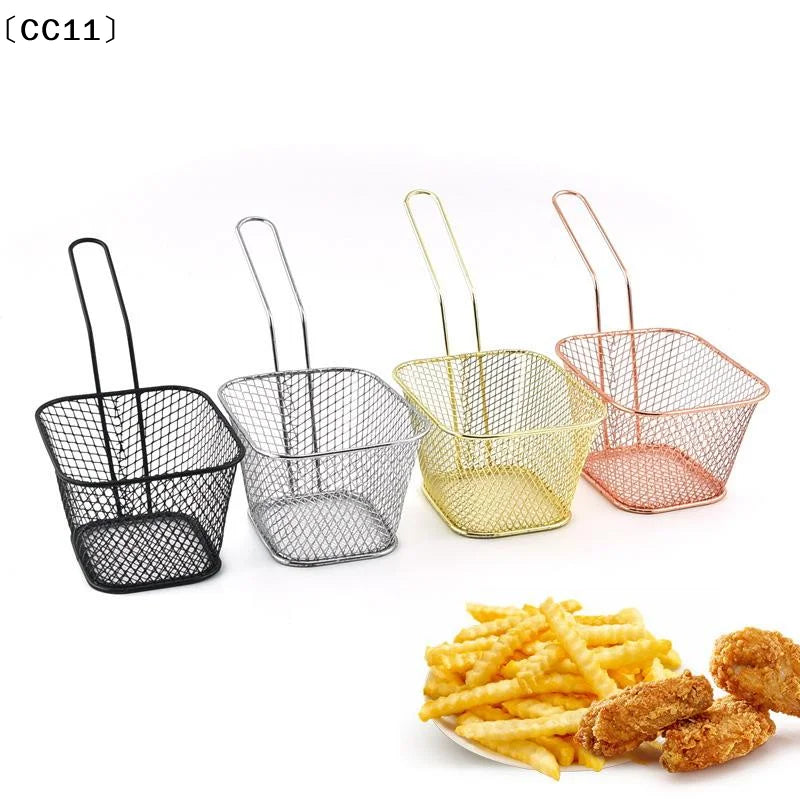 Fries Basket Portable Stainless Steel Chips Mini Frying Strainer Qme
