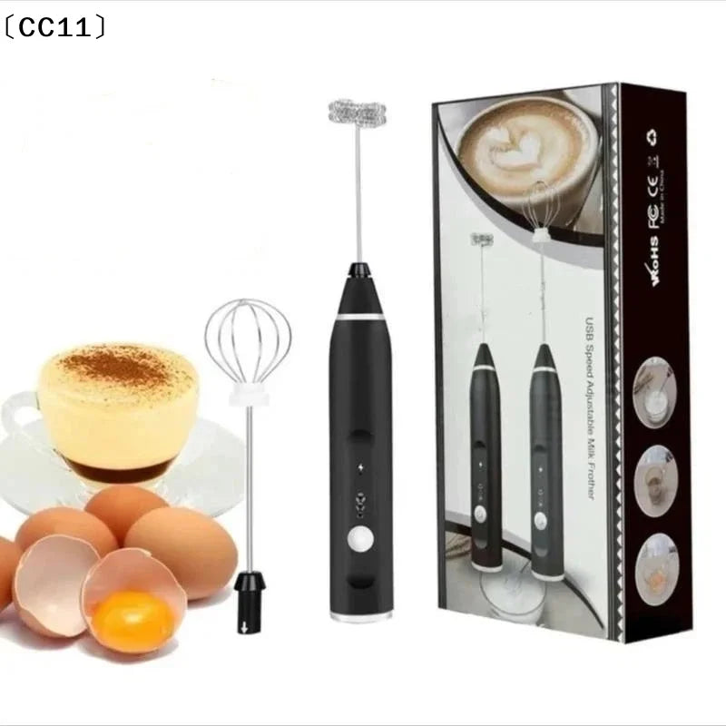 Rechargeable Handheld Electric Egg Beater 3 Speeds Stainless Steel Qme