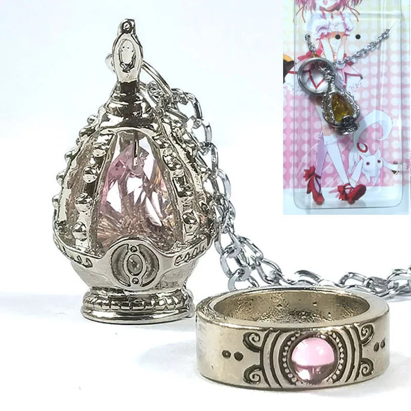 Anime Magic Girl Spiritual Nucleus Alloy Pendant Cosplay Puella Magi Madoka Magica Soul Gem Crystal Necklace Jewelry Accessory Qme