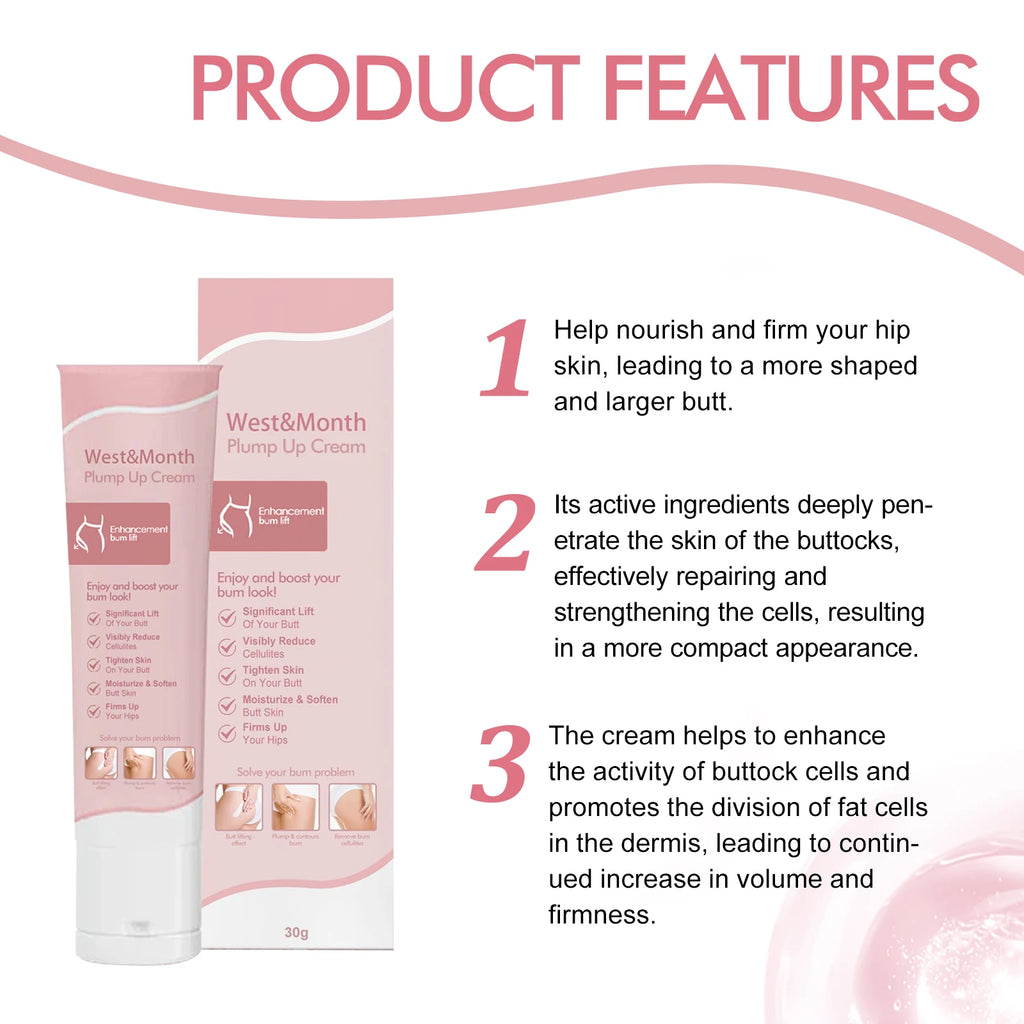 Butt Enhancement Cream Lifting & Plumping Butt Enhancer Big Ass Prevent Fuller Sagging Nourishing Lift Hip Plump up Cream Qme