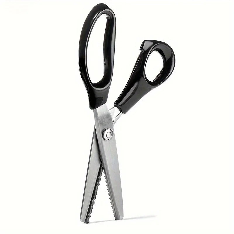 High-Carbon Stainless Steel ZigZag Scissors - Sharp Triangle Teeth for Precise Cutting, Ideal for DIY Handiwork,Sewing,Tailoring Qme 1pc