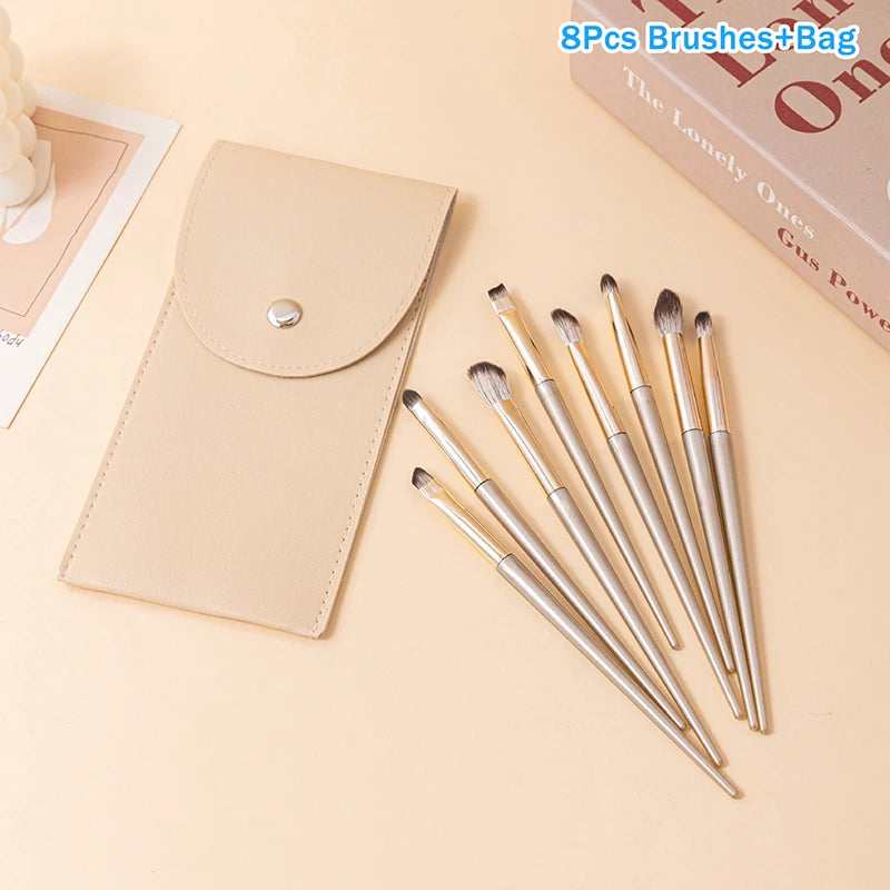 Eye Makeup Smudge Undercover Eyeliner Detail Small Brushes Soft Qme 8Pcs Bag