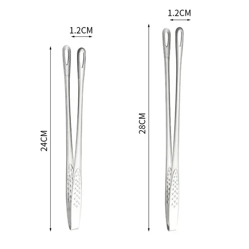 Stainless Steel Barbecue Tongs Kitchen Food Clip BBQ Grill Meat Qme