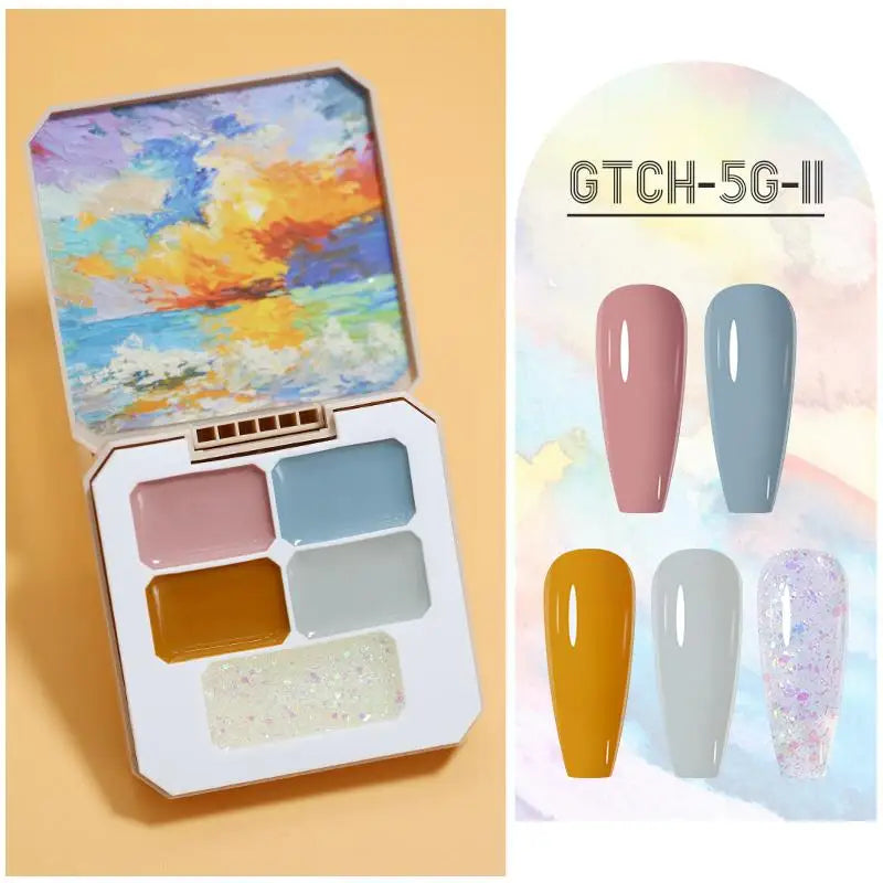 Solid Nail Polish Glue 5 12 16 Colors Manicure Semi Permanent Varnish Qme GTCH-5G-11