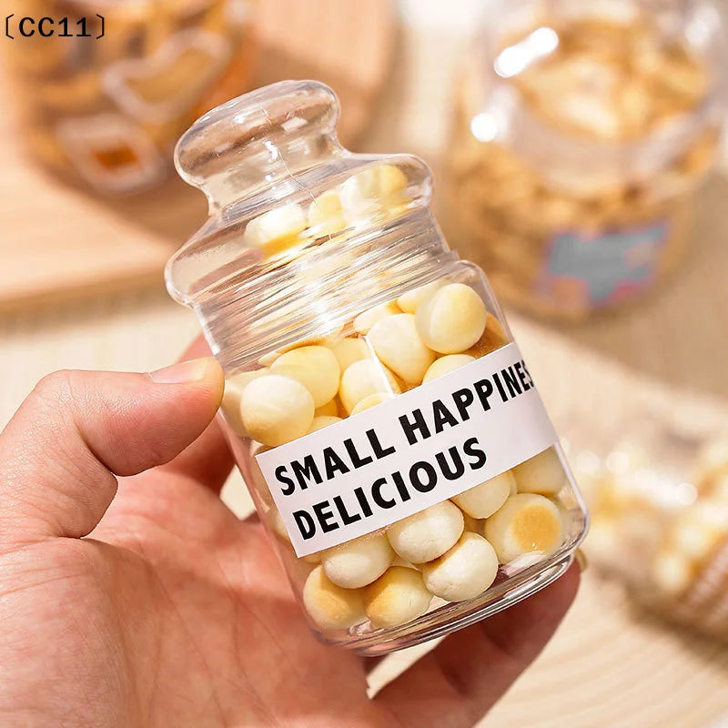 Plastic Transparent Candy Jars Cookie Food Storage Container Reusable Qme
