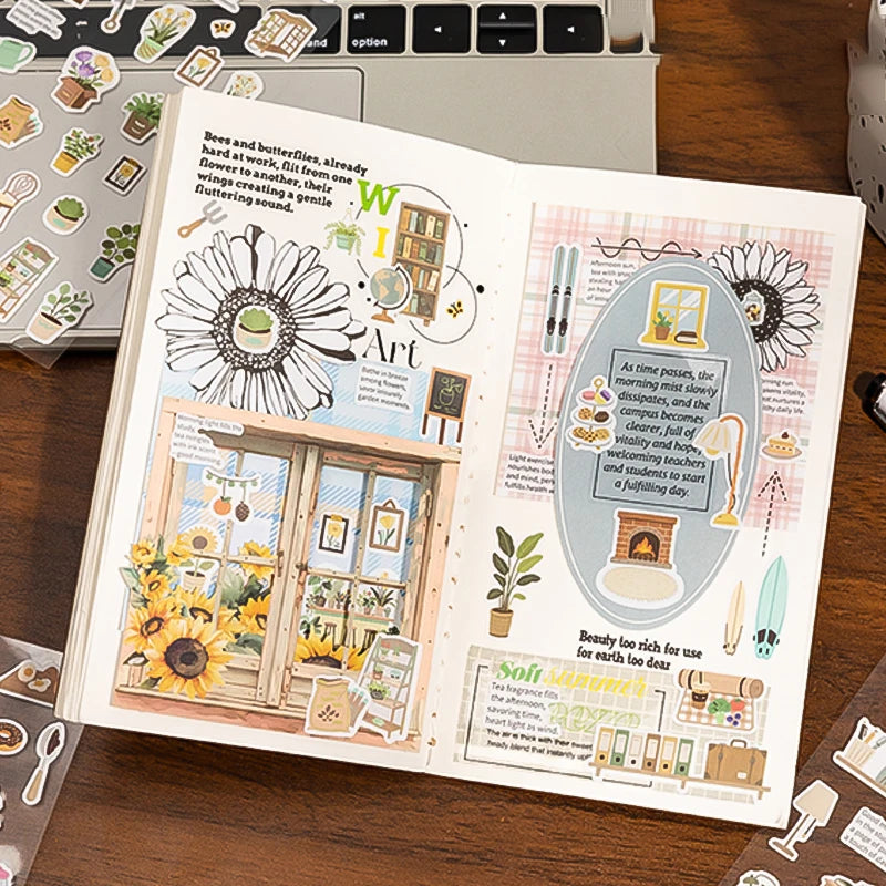 Japanese Style Life & Home Goods Sticker Set, Versatile Journal Scrapbooking Supplies, Essential for Craft Lovers Qme