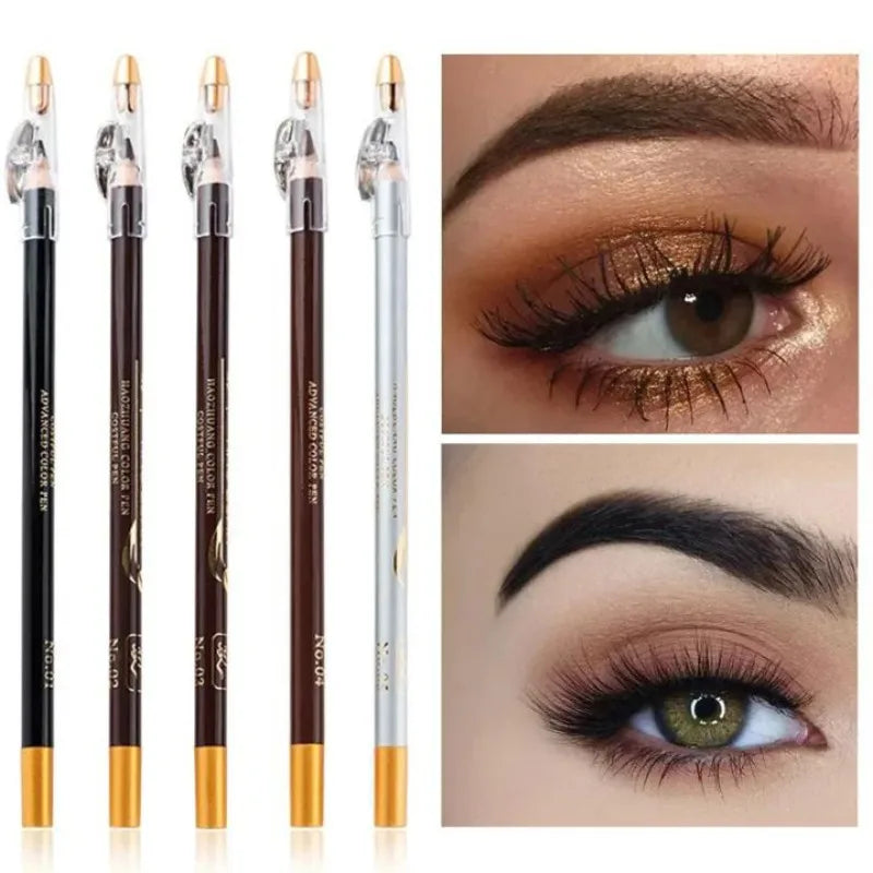 Eyebrow Pencil Available Eyebrow Pencil Shadows Cosmetics Natural Long Lasting Tint Waterproof Microblading Wooden Eyebrow Pen Qme