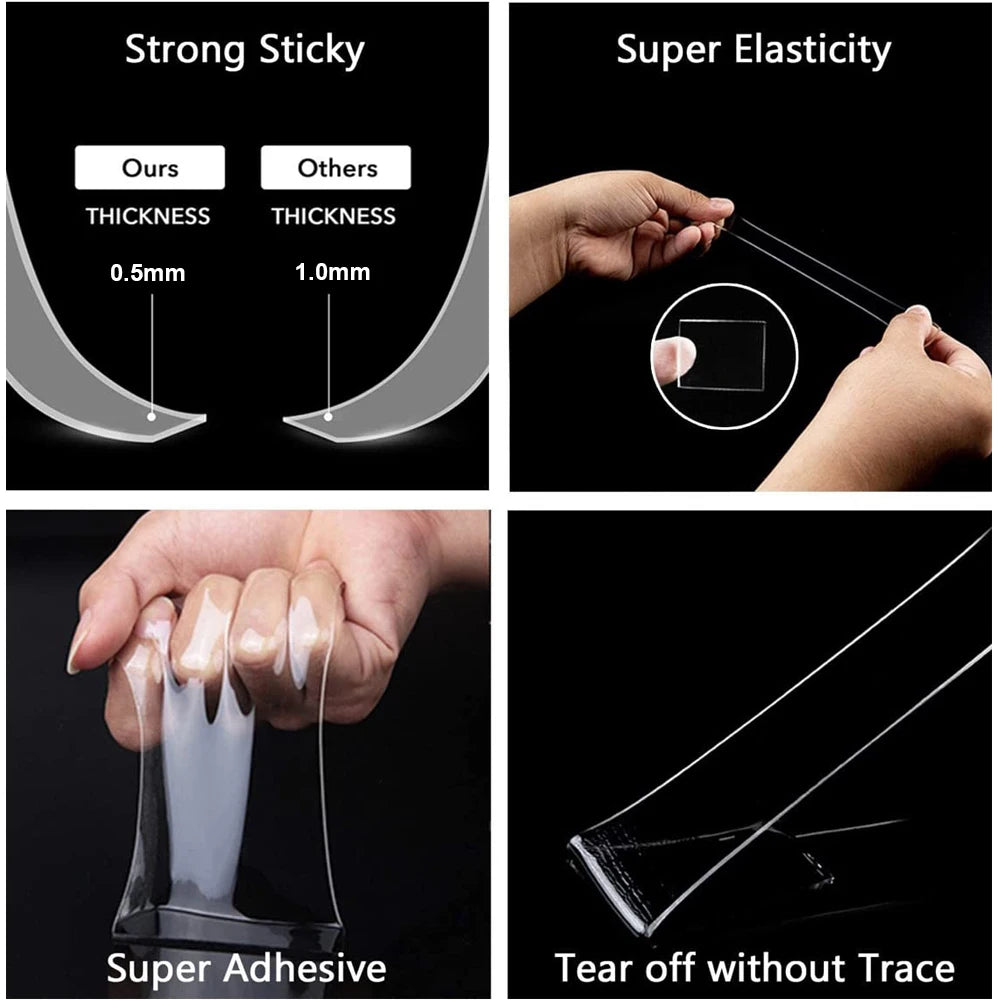 50mm Width Nano Tape Extra Strong Double-sided Adhesive Tape Heavy Duty Removable Waterproof Mounting Tape for Walls Poster Qme