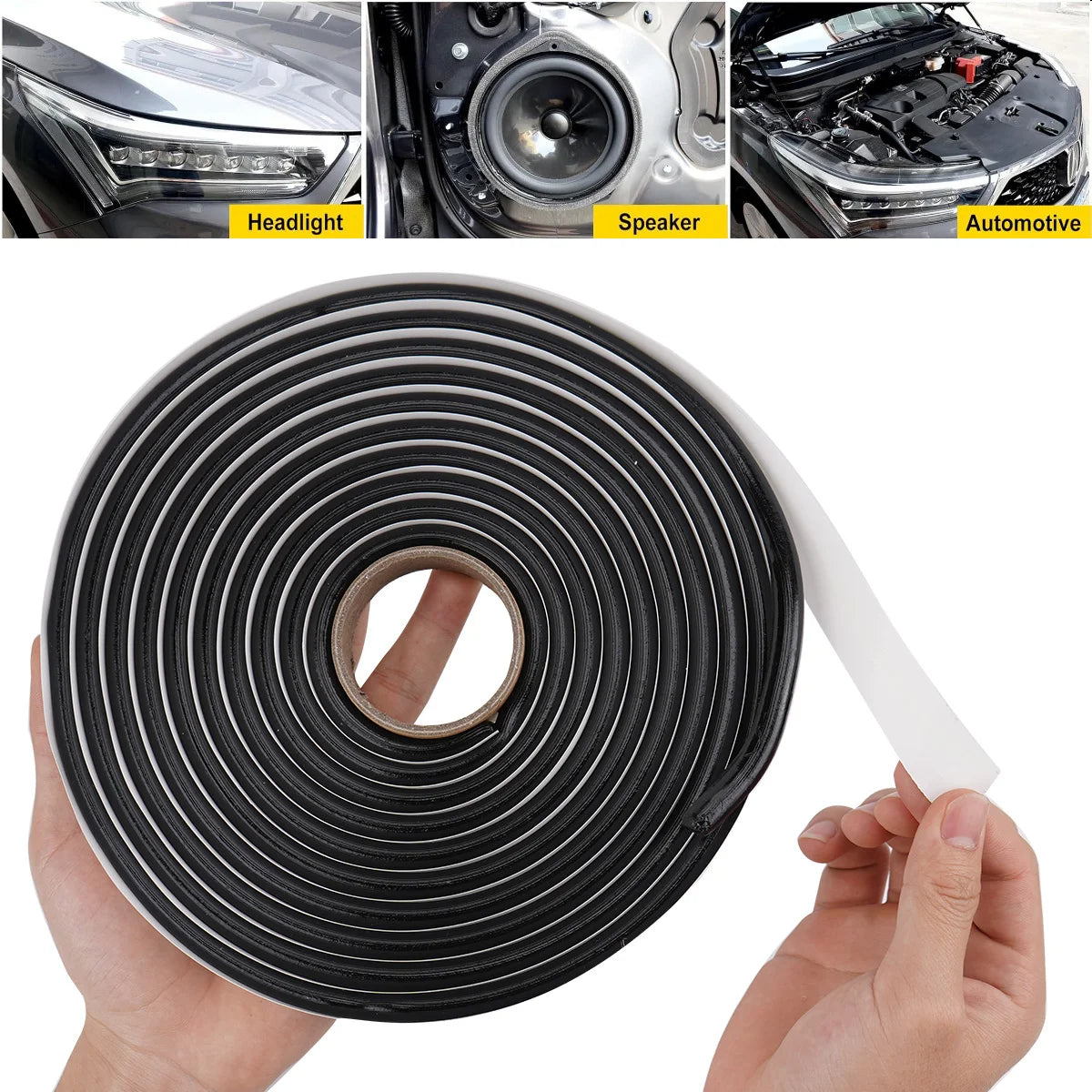 Butyl Rubber Glue Headlight Sealant Retrofit Reseal Hid Headlamps Taillight Shield Glue Tapes Car Door Seal Accessories Qme